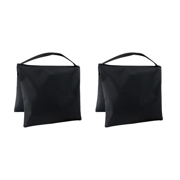 Bolsas de peso para fotografía de saco de arena para soporte de video, 2 paquetes (negro) Saco de arena equilibrado con cremallera doble