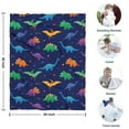 thumbnail image 4 of Dark Blue Dinosaurs Colorful Pattern Blanket,Comfortable Soft Flannel Throw Blanket,All Season,Warm Lightweight Blankets for Sofa Bed Couch Living Room Chair,30"x40", 4 of 4
