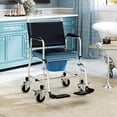 thumbnail image 2 of HOMCOM Rolling Shower Wheelchair, Bedside Commode Toilet Chair for Seniors, 2 of 8