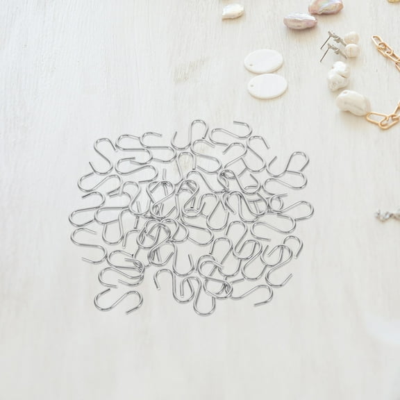 Raindrops 50pcs Mini S Hooks Connectors Small Metal S Shaped Wire Hooks Christmas Ornament Hangers for DIY Crafts Hanging Jewelry, Keychain and Tags