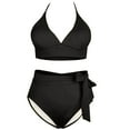 thumbnail image 5 of Danhjin Womens Plus Size Bikini High Waisted Swimsuits Two Piece Bathing Suits Tummy Control Swimwear on, 5 of 6