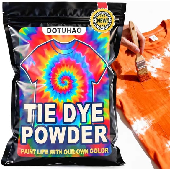 Tie Dye Powder, Orange Fabric Dye, Tie Dyes for Clothes, Creative Dyes for Clothes, Perfect for Arts & Crafts, DIY Fabric Art (Orange, 2 OZ)