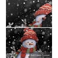 thumbnail image 6 of Red Snowman Christmas Linen Curtain Valance for Bedroom/Bathroom/Kitchen/Office/Living/Dining Room Window,Xmas Winter Snowflake Black Rod Pocket Topper Decorative Cafe Drapes Panel 54"x18", 6 of 6
