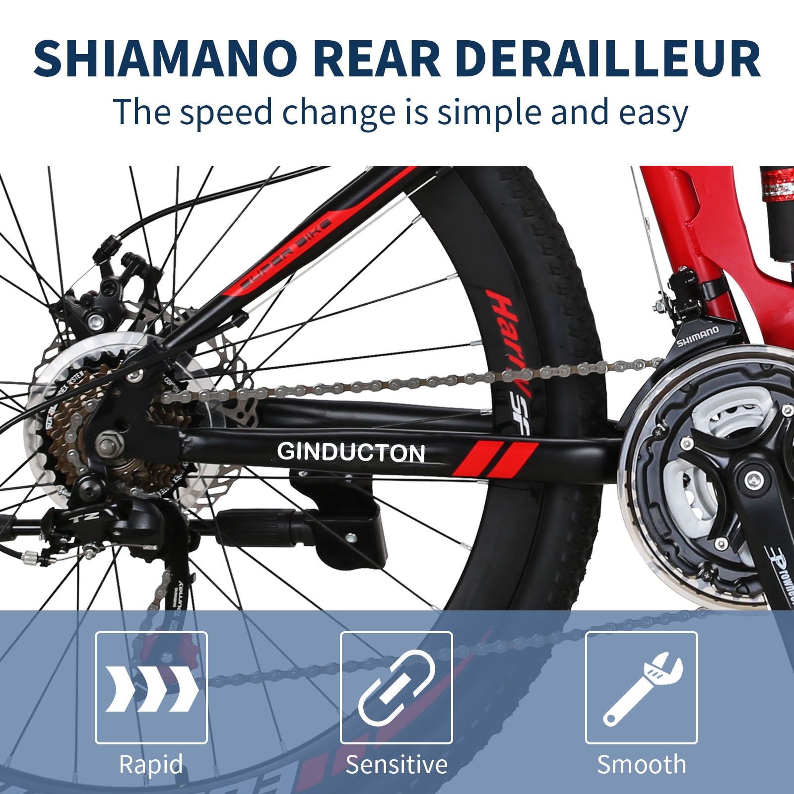 26”Full Suspension Folding Mountain Bike 21 Speed 17" Foldable Frame Bicycle Men or Women MTB for Afult Red