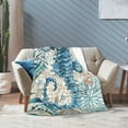 thumbnail image 4 of SPXUBZ Sea Horse Blanket Smooth Soft Ocean Style Print Throw Blanket for Kids adult Gift Couch Bed Twin, 4 of 7