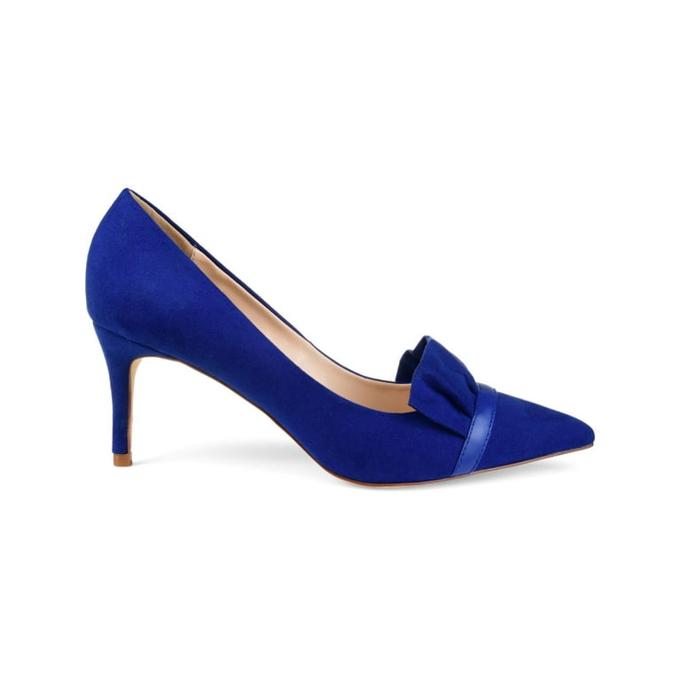 Blue suede deals kitten heel shoes