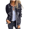 thumbnail image 2 of LOVZFMLL Vestes pour Femmes Veste Imprimée à Manches Longues avec Col Boutonné Haut, 2 of 8