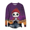 thumbnail image 4 of Chemises d'Halloween pour Femmes, Chandail en Molleton d'Halloween pour Femmes, Manches Longues Coupe Ample Col Rond Imprimé, Tenue Décontractée Automne et Fête, 4 of 6