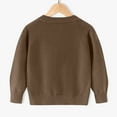 thumbnail image 4 of SERTG Little Girls Cute Knit Cardigan with Buttons Long Sleeve V-Neck Fall Winter Lightweight Solid Color Top for Girls 2-13 Years(Brown,5-6 Years), 4 of 6