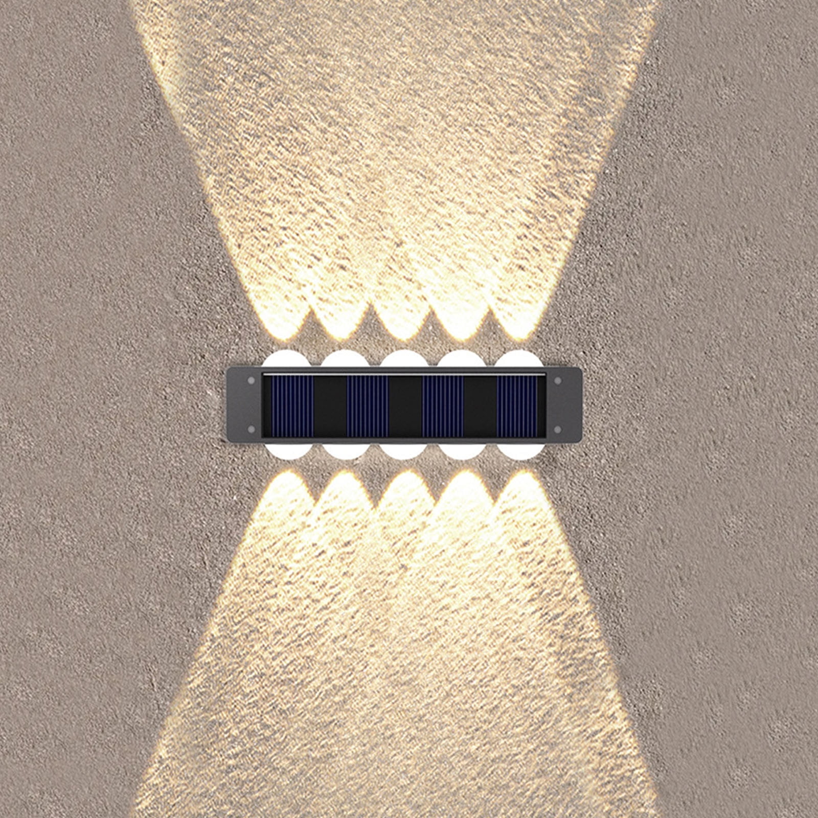 Solar Lights Outdoor, 10 Led Wall Mounted Lights, Waterproof for Yard Patio Garden, Warm White Illumination for Pathway Decor