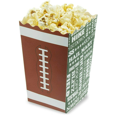 Juvale 100-Pack 5.5 Inch Tall Mini Football Theme Paper Popcorn Party Favor Boxes for Treats, Candy