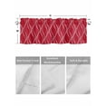 thumbnail image 2 of Kitchen Valances for Window, Abstract Red Morocco Stripe Art Light Filtering Rod Pocket Valance Curtain, Geometric Modern Line Texture Short Curtains Window Topper for Bedroom 42x12in, 2 of 9