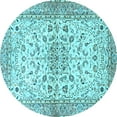 thumbnail image 1 of Ahgly Company Indoor Round Persian Light Blue Traditional Area Rugs, 5' Round, 1 of 4
