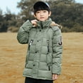 thumbnail image 2 of EnJoCho Youth Hooded Winter Parka Quilted Puffer Coat Boys Girls Fleec𝖾 Lined Insulated Thermal Windproof Snow Jacket 𝖶aterproof Warm Down Coat Kids Outerwear, 2 of 5