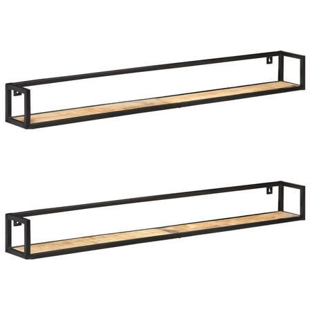 vidaXL Wall Shelves 2 pcs 63" Rough Mango Wood