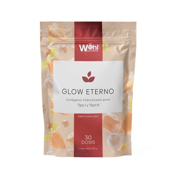 Glow Eterno LABORATORIOS WÖHL Colágeno Hidrolizado Frutos Rojos 300g