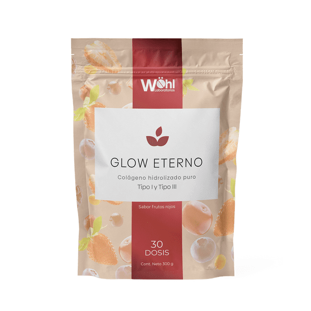 Glow Eterno LABORATORIOS WÖHL Colágeno Hidrolizado Frutos Rojos 300g