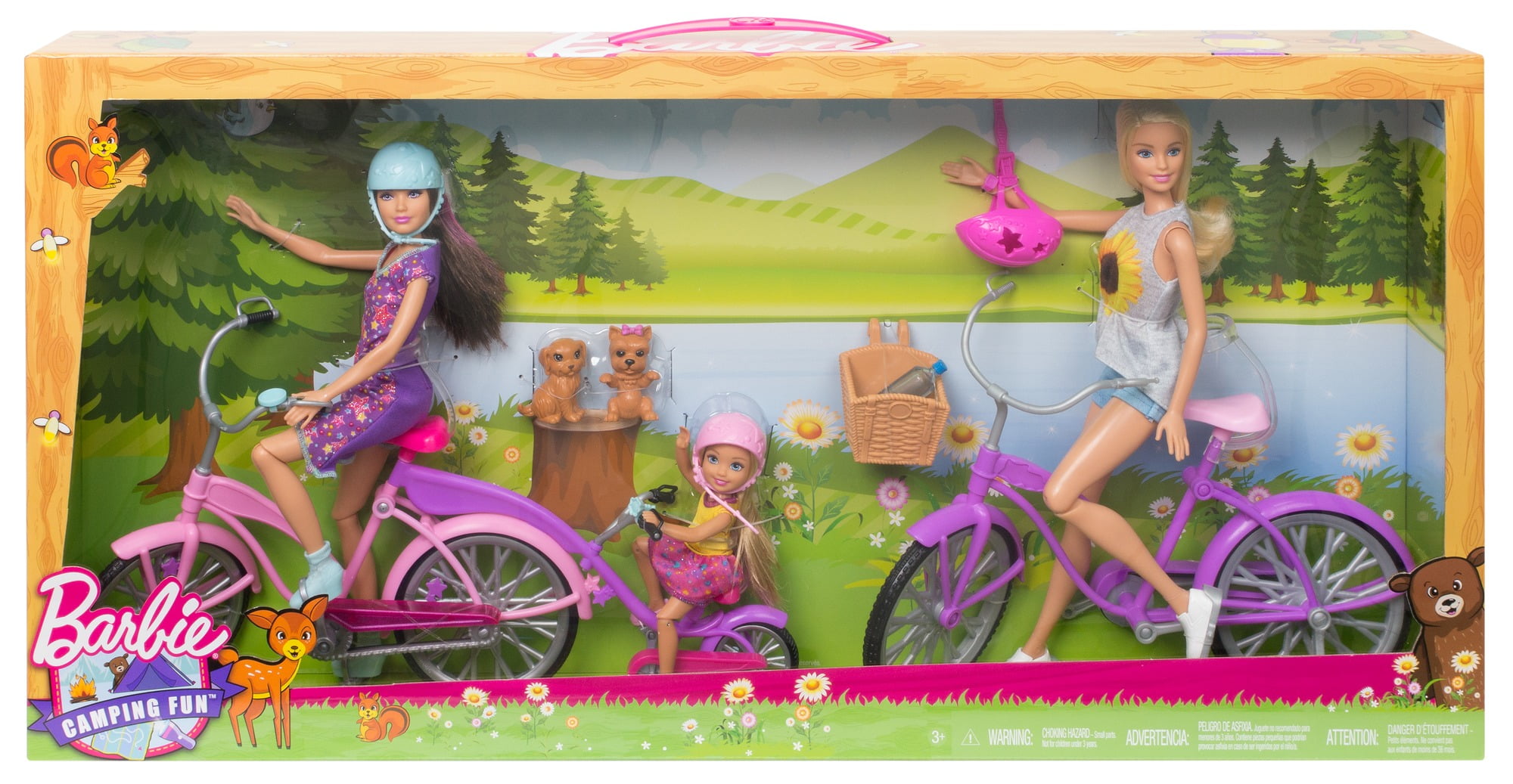 barbie sisters cycling fun with bikes and scooter