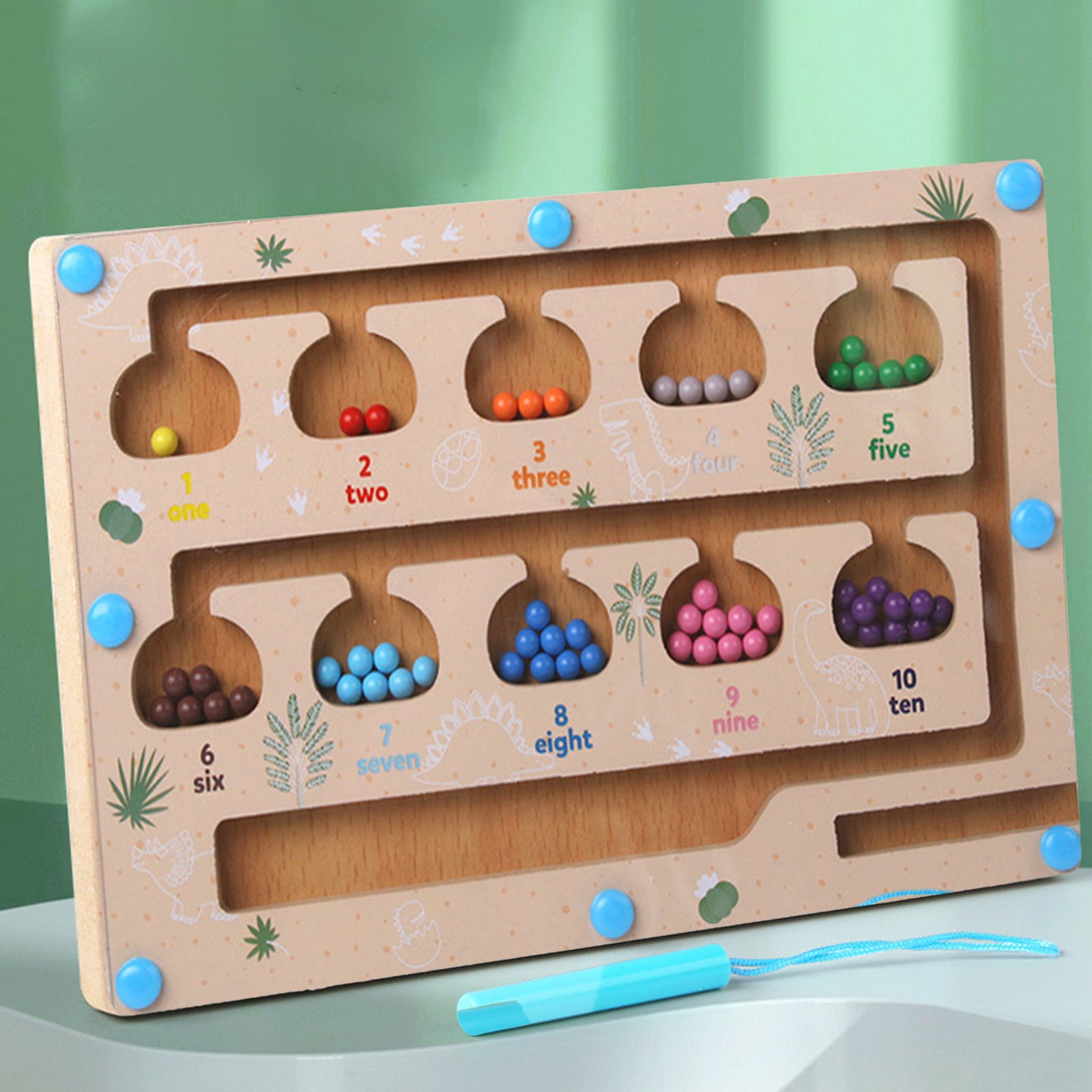 Labyrinthe Magnétique 3-en-1 En Bois – Montessori – Apprendre Couleurs, Chiffres, Formes – Dès 2 Ans – Cadeau Fille Garçon