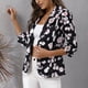 thumbnail image 4 of ICHUANYI Clearance Women's Check Print Slim Lapel Button Pocket Blazer Blazer Tops Blouse Coat(Black, L) ICHUANYI WER2023081207504, 4 of 8
