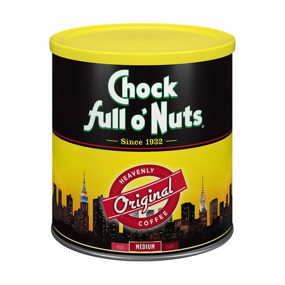 Chock Full o’Nuts Original Roast, Medium AIS1 Roast Ground Coffee - Gourmet Coffee Beans - Smooth, Full-Bodied and Rich Coffee (30.5 Oz. Can)