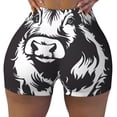 thumbnail image 2 of Fotbe Floral Cow Silhouette Shorts Sin Costuras – Shorts Deportivos de Cintura Alta para Mujer, Elásticos para Gimnasio, Yoga, Running o Ciclismo-Small, 2 of 8