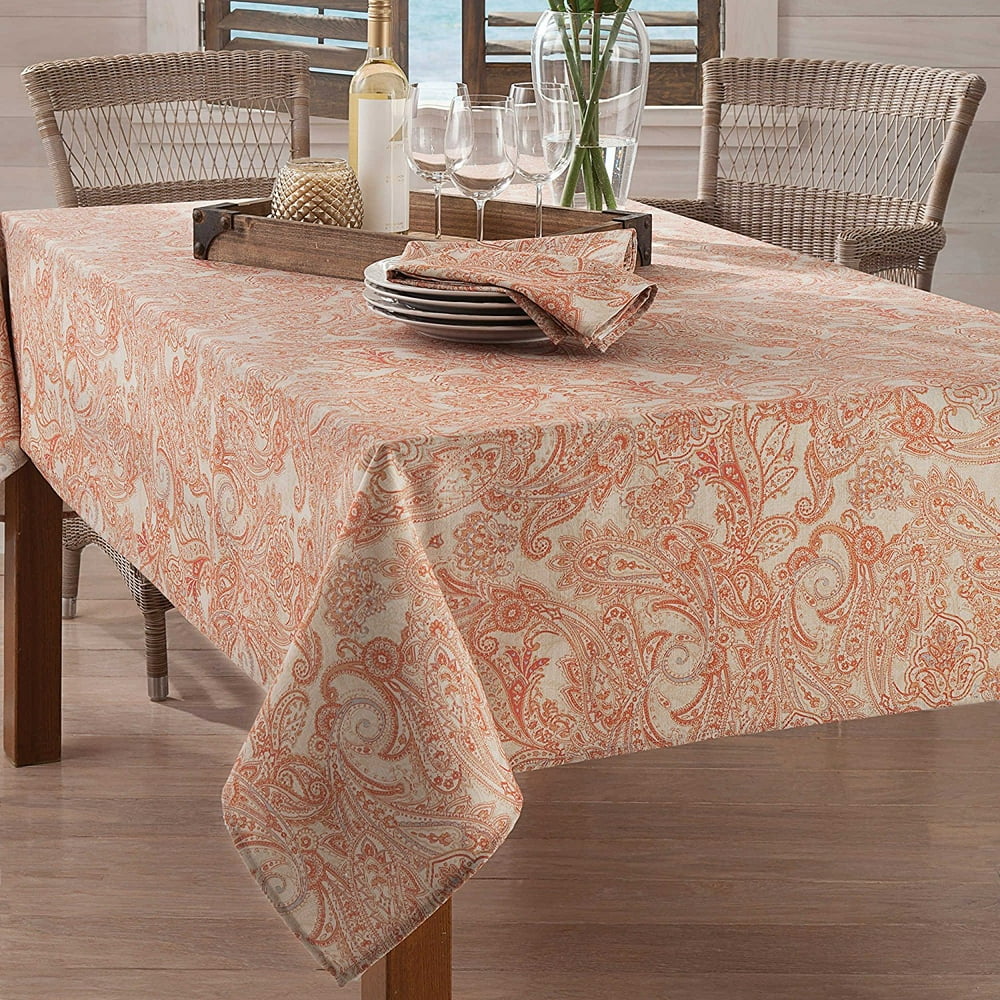 Tommy Bahama East India Paisley Tablecloth 60" x 102", Warm, robust