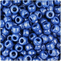 BeadTin Navy Blue Opaque 9mm Barrel Pony Beads (500pc)