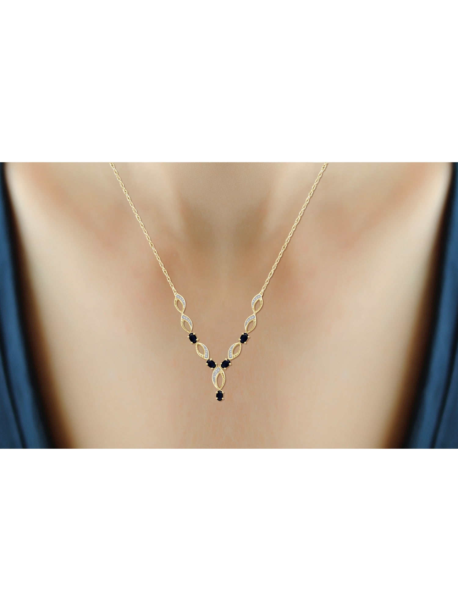 3 3/4 Carat T.G.W. Sapphire And White Diamond Accent 14k Gold Over Silver 4-Piece Jewelry set