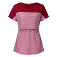 thumbnail image 5 of zttd women maternity short sleeve striped layer nursing t-shirt top for breastfeeding blouse, 5 of 8