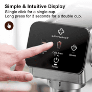 LINKChef 20 Bar Espresso Machine with Cold Brew , Professional Coffee Maker for Latte & Cappuccino, Stainless Steel