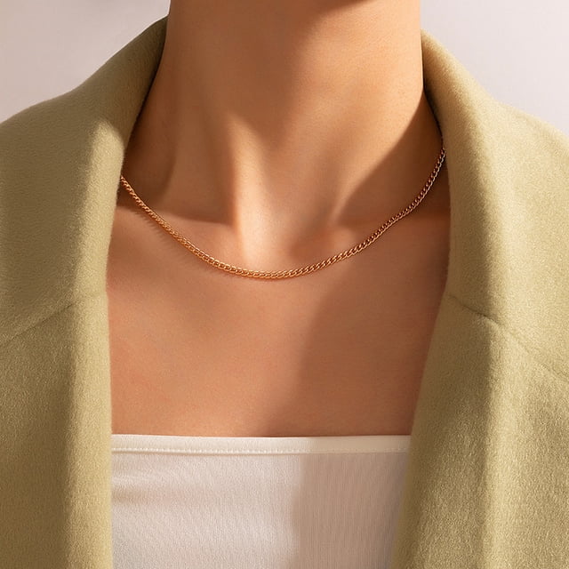 Fiudx Collar con Capa de Aceite En Forma de Gota, Cadena de Clavícula con Diamantes y Flores Geométricas