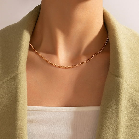 RKSTN Necklaces for Women Drop Oil Single Layer Necklace Geometric Flower Diamond Clavicle Chain Jewelry Gifts Necklace