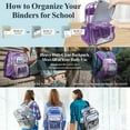 thumbnail image 4 of Vafful Clear Backpack for School Stadium Heavy Duty PVC Transparent Extra Large Capacity School Bag Travel Work Unisex 17'' Purple, 4 of 6