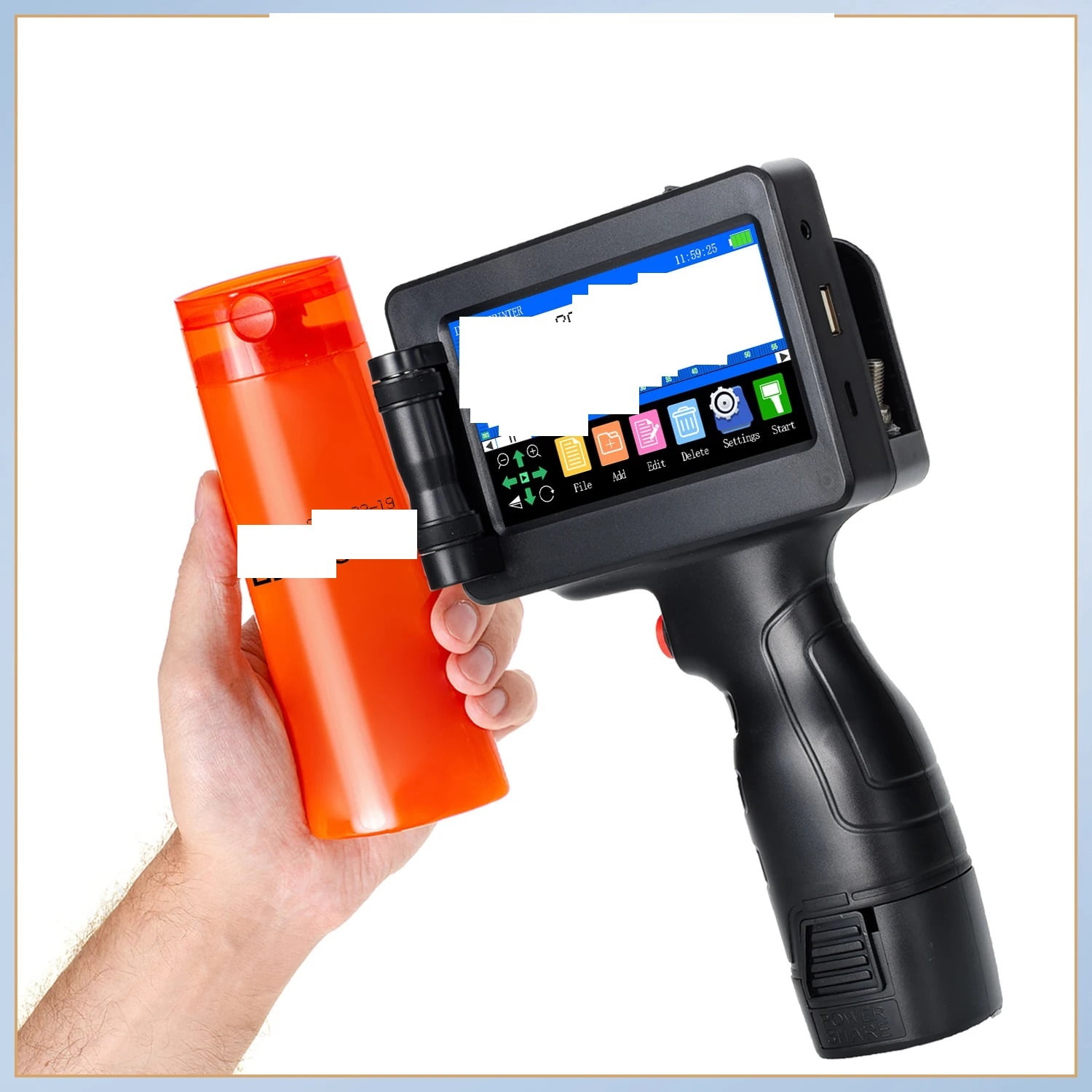 12.7mm Portable Printer Handheld Inkjet Printer Without Ink Text QR Barcode Batch Number Date Label Printer ,Widely Use
