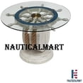 thumbnail image 4 of NauticalMart unique teak wood ship wheel round coffee table 36'', 4 of 4