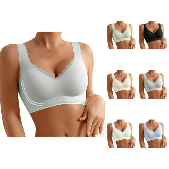 Women's Front Closure Floral Lace Bra Comfortable Support Underwire T Shirt Bralette Soft Wireless Everyday Wear Womans Bras