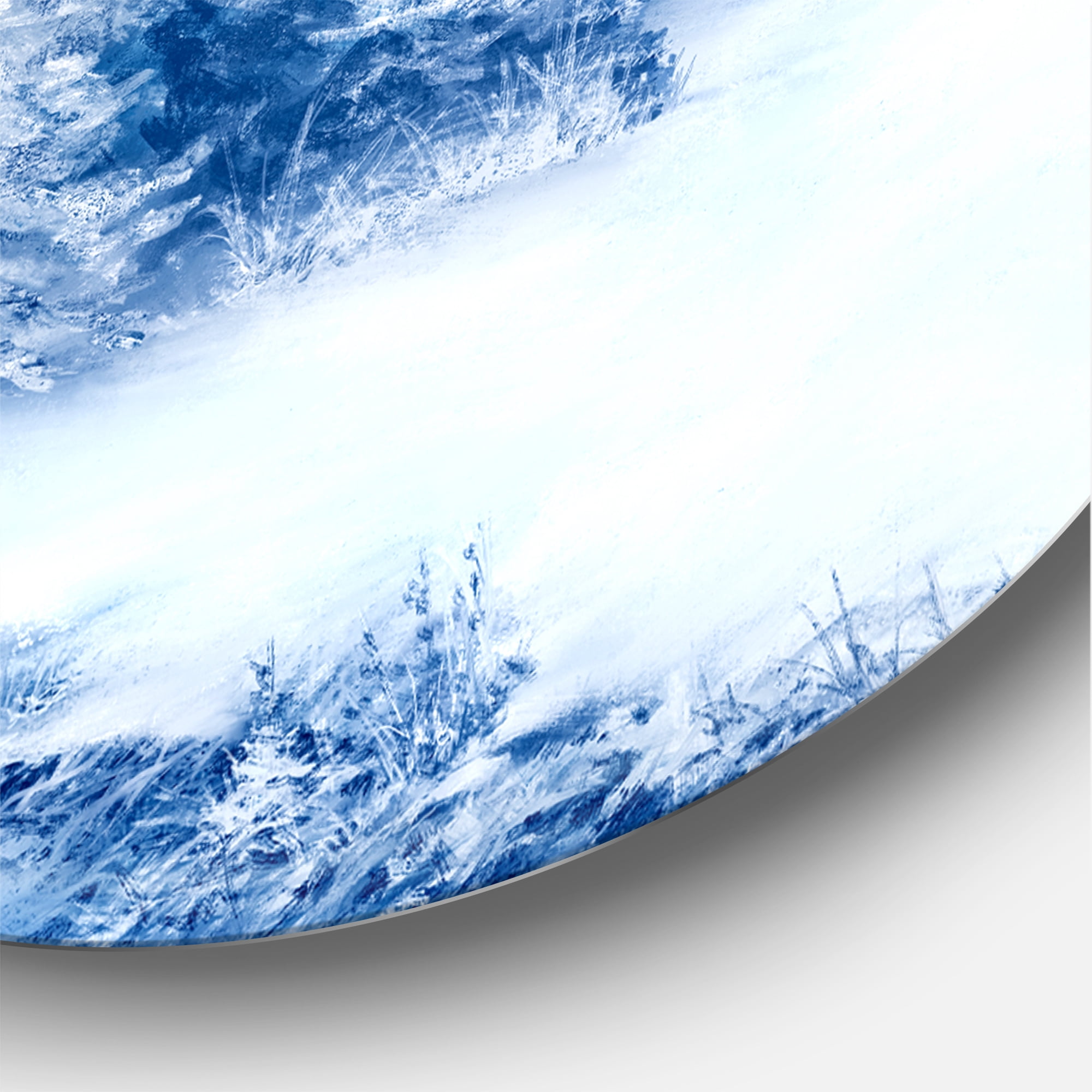 Designart 'Snow Covered Trees With Dreamlike Spruce Forest' Lake House Circle Metal Wall Art 23x23 - Disc of 23