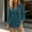 Navy, variant on Womens V-Neck Tunic Top 3/4 Sleeve Casual Cotton Blend Button Front Blue,Size 2XL