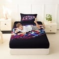 thumbnail image 4 of Manfei Monster Truck Twin Sheets,Neon Lights Print Bedding,Black,3-Piece,1 Fitted Sheet and 1 Pillowcase, 4 of 6