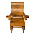 thumbnail image 6 of Fortune Candy 1 Person Wood Patio Glider with Cup Holders and Deep Contoured Seat, Heavy Duty 600 lbs, 6 of 6