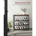 thumbnail image 4 of 4 Tier Shoe Rack for Entryway - Holds 12-15 Pairs, Sturdy Wooden Top, Industrial Style, Rustic Brown and Black, 4 of 8