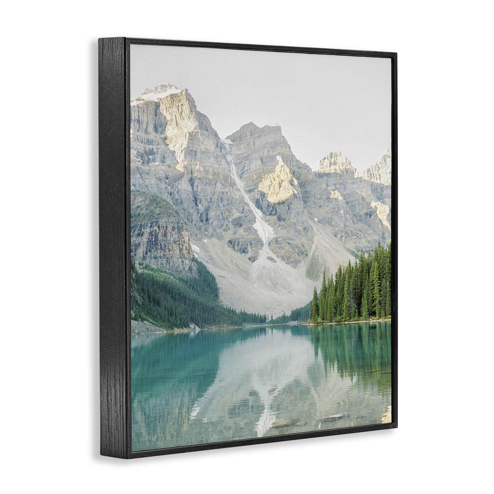 Stupell Industries Reflective Mountain Lake Landscape Photography Black Framed Art Print Wall Art, 11 x 14
