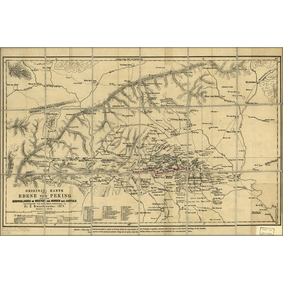 24"x36" Gallery Poster, map of beijing china 1900 in german