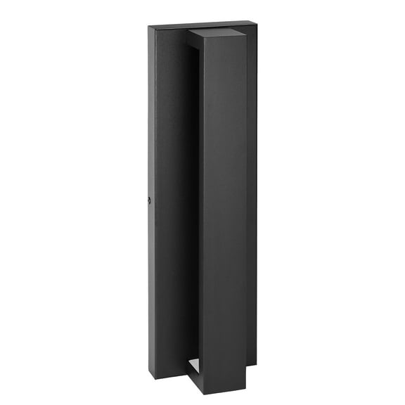 Maxxima LED Outdoor Wall Light, Linear Black Sconce w/ Vertical Bar, Modern Porch Light, 300 Lumens, 5 CCT 2700K-5000K