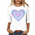 thumbnail image 3 of TaTaai Women's A 3/4 Sleeve Christmas Printed Round-neck Top Gift, 3 of 6