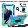 thumbnail image 6 of LTROP Case for Samsung Galaxy Tab A8 10.5 Inch 2022 (SM-X200/X205/X207), Galaxy Tab A8 Case, Protective [Hand Shoulder Strap] [Swivel Stand] Kids Case for Samsung Galaxy Tab A8 10.5” 2022, Aqua Teal, 6 of 9