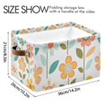 thumbnail image 4 of Yayeee Canvas Storage Basket with Handles for Shelves Fabric Bins Closet Organizer, Orange Retro Flower, 4 of 8