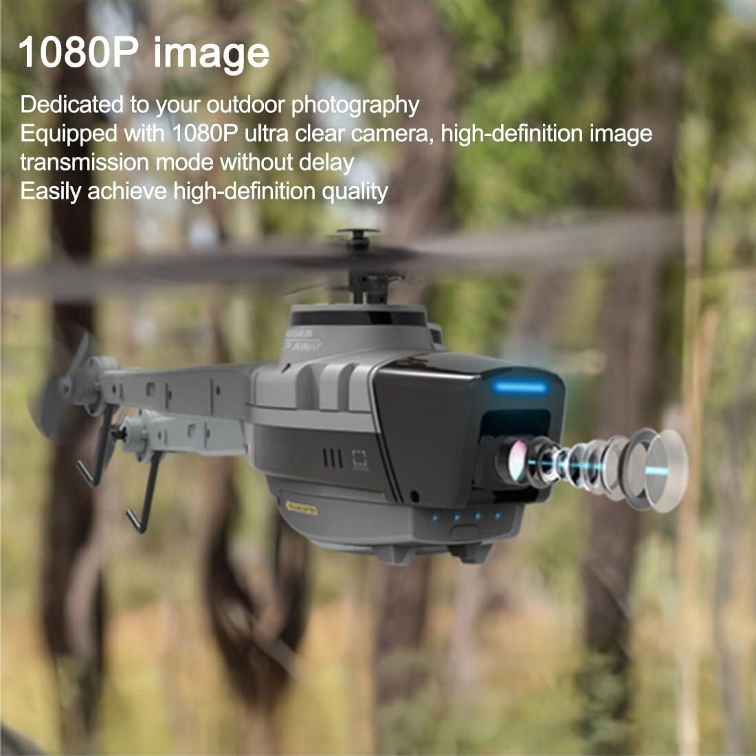 C128 Scout Drone with 1080P Camera - Military Grade Remote Control Helicopter for Aerial Reconnaissance, 2.4G 4CH, 6-Axis Gyro, Ideal for Adults and Beginners (Includes 3 Batteries)