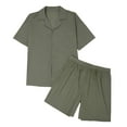 thumbnail image 2 of Pijamas casuales de manga corta para hombre, con cuello vuelto, para estar en casa, 2 of 8